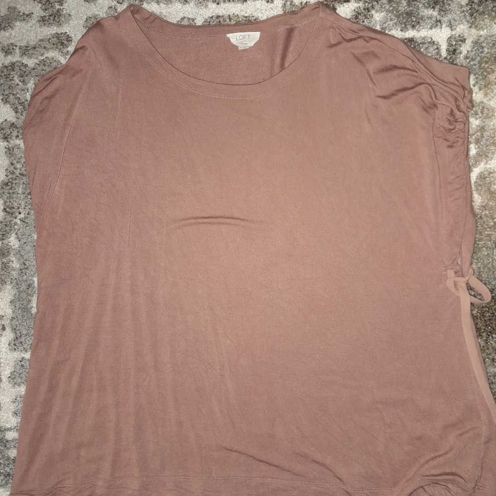 Loft Women's Dark Rose Capped Tie Sleeve Size XL